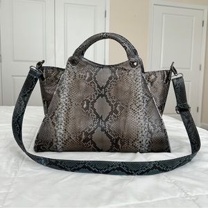 Python Shoulder Bag — Greyish Blue